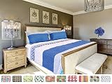 The CONNECTICUT HOME COMPANY Luxury Quilt Collection, Reversible, 3-Piece Set, Top Choice by Decorators, Many Sizes and Patterns, All Season Weight, Machine Washable (Indigo - King)