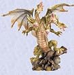 Mystical Gothic Five-Headed Medieval Dragon Sculpture (Digital Angel Decor)