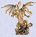 Mystical Gothic Five-Headed Medieval Dragon Sculpture (Digital Angel Decor)