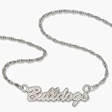 Georgia Bulldogs 18 Bulldogs Script Necklace - Sterling Silver Jewelry