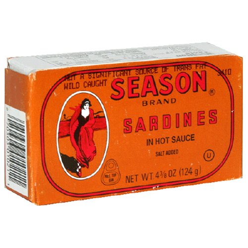 Seasons Sardines In Hot Sauce, 4.375-Ounce Tins (Pack of 24) by Seasons