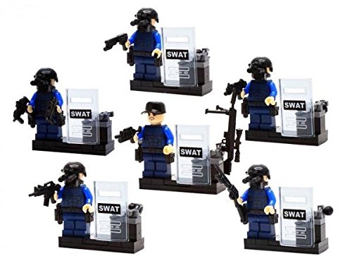 SWAT Military Riot Special Weapons and Tactics Mini Figure Super Hero Kid Baby Toy Blocks Sets Model Minifigures Brick #swat20