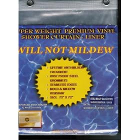 Mildew Resistant EXTRA Thick VINYL Shower Curtain/Liner - SUPER CLEAR