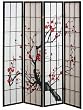 4 - panel Cherry Blossom Design Room Divider, 4-PANEL, BLACK