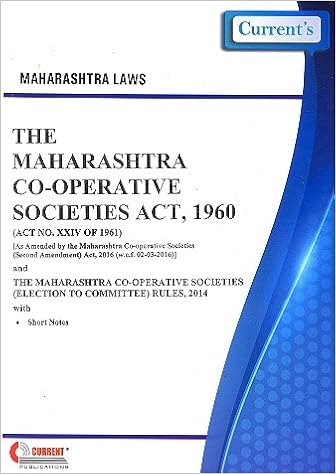 Maharashtra Co operative Socities Act 1960 -Book