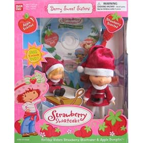 Strawberry Shortcake Berry Sweet Sisters - Holiday Sisters Dolls w/Free DVD - 2003 Bandai