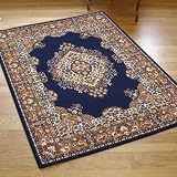 New Traditional Shiraz Rug In Navy Blue