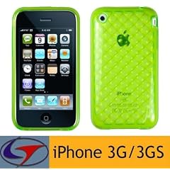 Logotrans Cubic Series Silikon Cover gr�n und Displayschutzfolie f�r Apple iPhone 3G / 3Gs