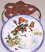 Gourmet Food : Scott's Cakes 1 lb. Dark Chocolate Covered Pretzel with Christmas Jimmies in a Classic Snowman Tin
