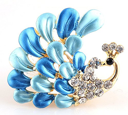 Beautiful Jewelry Crystal Metal Peacock Shape Brooch Pin