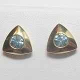 14K Blue Zircon Earrings