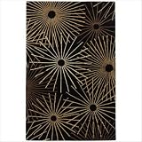 Forum Wool Black Contemporary Rug Size: 6 x 9