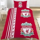 Liverpool LFC Stripe Single Duvet Set OFFICIAL
