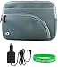 Acer Aspire One Aoa150-1887 8.9-inch Netbook Sleeve Case And Car Charger - Grey Tri-pocket