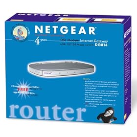 Netgear ADSL Modem 4 Port Router and 10/100 switch DG814