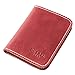 DUEBEL Slim Front Pocket Leather Wallet, Minimalist Thin Card Holder, Business Card Case Wallet - RED