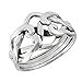 Sterling Silver 4-Band Weaved Puzzle Knot Ring(Sizes 6,7,8,9)
