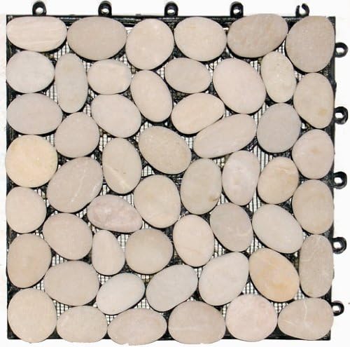 EzyTile Interlocking Tan Pebble Deck Tiles 12" x 12" (Price is per box of 6 tiles)