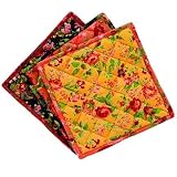 April Cornell Devon Rose Patchwork Potholders Set of 3