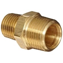 Anderson Metals Brass Pipe Fitting, Reducing Hex Nipple, NPT Male