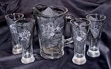 Winnie the Pooh, Tigger, Eeyore, Piglet Beer Set Pitcher with Pilsner Glasses