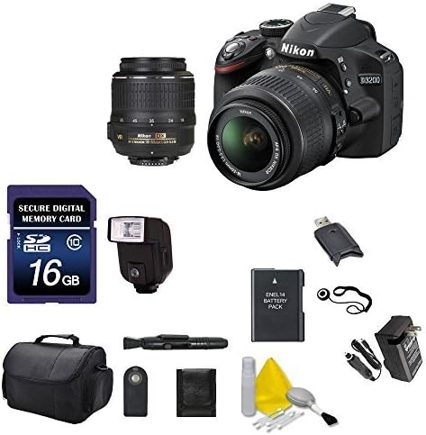 Nikon D3200 DSLR Camera with 18-55mm Lens (25492), 16GB High Speed Memory Card (International Model, No Warranty) Bundle 35
