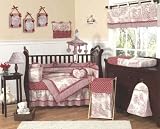 Red French Toile and Polka Dot Baby Crib Bedding Set by JoJo Designs