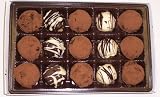 Scott's Cakes Cocoa Covered Dark & White and Dark & White Chocolate Truffles 1 Pound White Gourmet Box
