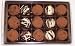 Scott's Cakes Cocoa Covered Dark & White and Dark & White Chocolate Truffles 1 Pound White Gourmet Box