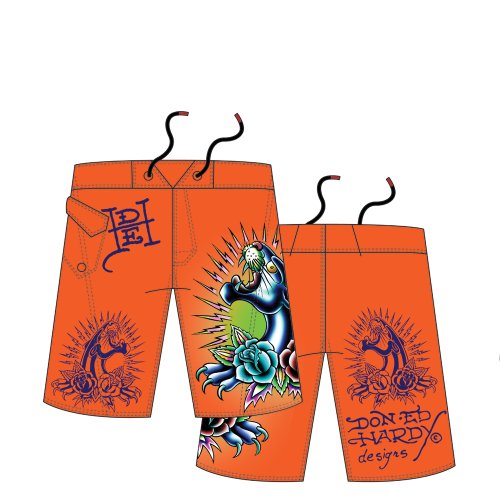 Ed Hardy Toddlers Board Shorts - Orange