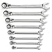 GearWrench 9533 8 Piece SAE Reversible Combination Ratcheting Wrench Set