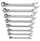 KD 9533 Gear Wrench 8 Piece 5-16-Inch to 3/4-Inch Offset Reversible Ratcheting Box End and Open End Combination Wrench Set