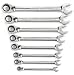KD 9533 Gear Wrench 8 Piece 5-16-Inch to 3/4-Inch Offset Reversible Ratcheting Box End and Open End Combination Wrench Set