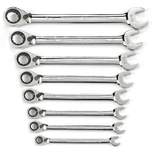 gearwrench 9533 8 piece sae reversible combination ratcheting wrench set