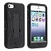 Aimo IPH5PCMX001S Unique Hybrid Progressive Armor Rugged Case with Kickstand for iPhone 5 - 1 Pack - Retail Packaging - Black
