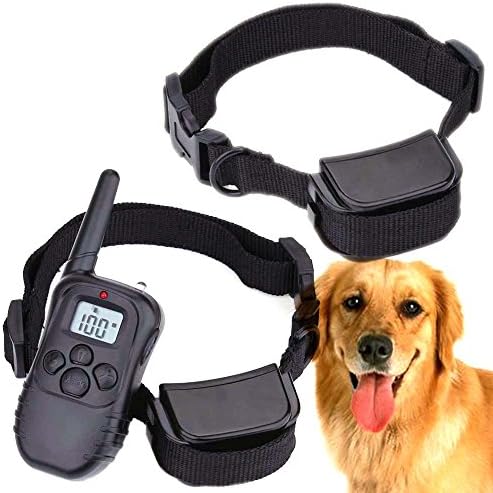 Tingoo 330 Yards Range Rechargeable LCD Remote Shock Dog Training Collar 2 Dogs Black