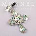 ip525 Rainbow Crystal Cross Anti Dust Plug Cover Charm for iPhone Android 3.5mm