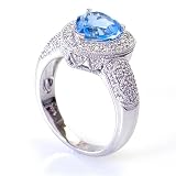2.62 Carat 14KWG Blue Topaz Heart Ring