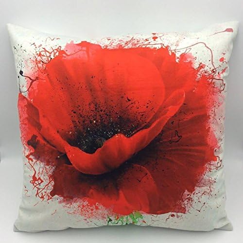 SPLASH ROSE - PILLOW CASE COVER - Printed the Same Design on Both Sides (Front &amp; Back) - Pile Fabric 17x17 Inches