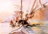 IMAGE OF Hand Made Oil Reproduction - John Singer Sargent - 32 x 22 inches - Unloading Boats, Venice
