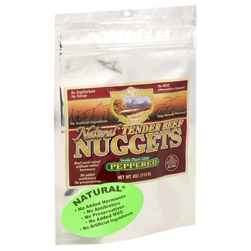 Golden Valley Natural Tender Beef Nuggets, Peppered, 4-Ounce Pouches (Pack of 8) by Golden Valley Natural