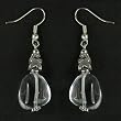 Handmade Quartz Crystal Earrings With Silver Beads