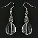 Handmade Quartz Crystal Earrings With Silver Beads
