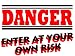 Outdoor Living : Novelty Sign: Danger