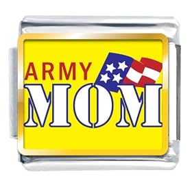 American Army Mom Italian Charms Bracelet Link