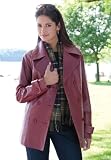 Jessica London Plus Size Women's Pea Coat in Leather