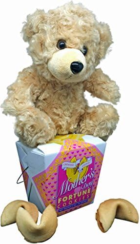 Mothers Day Teddy Bear &amp; Fortune Cookie Gift Set - Kosher, Nut Free