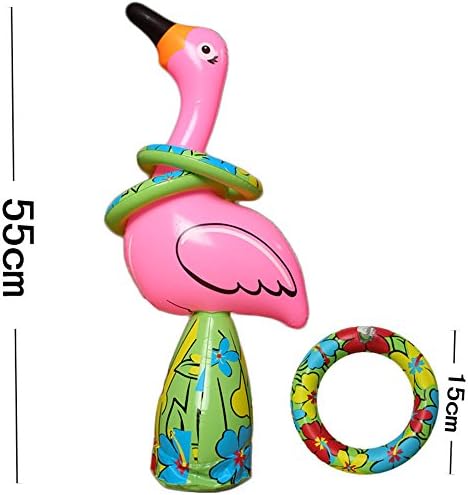 Pink Inflatable Flamingo Ring Toss Game Pack of 1 Set