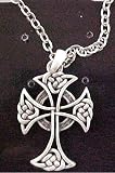 Celtic Cross Pewter Pendant & Necklace Knotwork