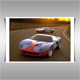 FORD GT40 GULF COLOURS A1 CANVAS ART PRINT POSTER